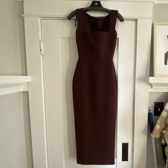 Alex Perry Burgundy Midi Dress - Picture 2 of 4